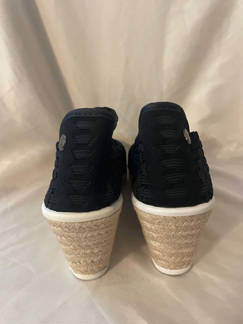 Bernie mev. Womens Woven Mary Jane Wedge Espadrille - Black size 38
